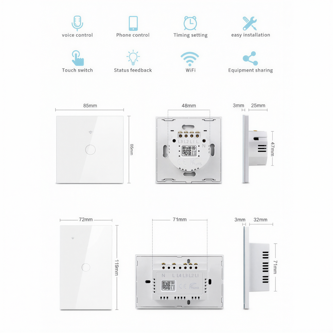 智能電控玻璃開關-Homekit直連